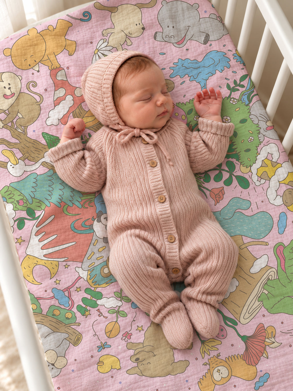 Animal Planet cotton baby blanket in use
