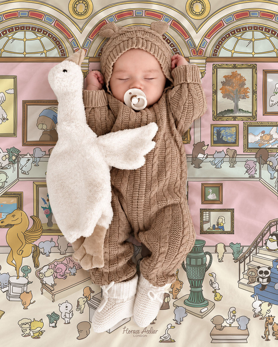 The Gallery cotton baby blanket in use